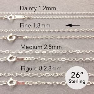 26" Delicate Chain Necklace, silver thin chain, silver necklace (40-1sf-sp)